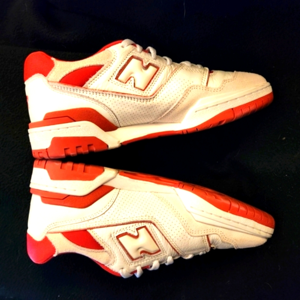 New Balance White and Red 550